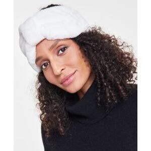 I.N.C. International Concepts Women's Faux-Fur Bow Headband in Ivory